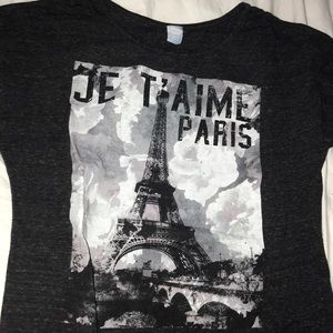 dark grey paris tee shirt